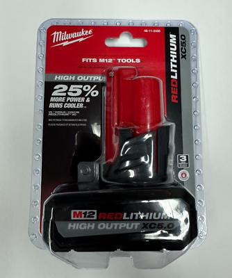 #ad Milwaukee 48 11 2450 M12 RedLithium HIGH OUTPUT 5.0Ah XC5.0 Battery Pack $64.00