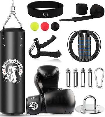 #ad Heavy Boxing Punching Bag Training Gloves Speed Set Kicking MMA Workout GYM $52.99