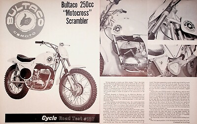 1965 Bultaco 250cc Motocross Scrambler 3 Page Vintage Motorcycle Test Article $16.59