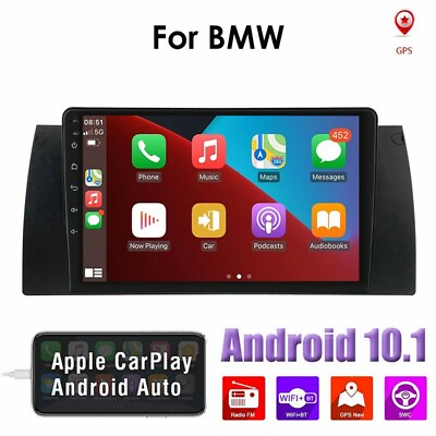 #ad With Canbus Android 10 Carplay 16GB Car Stereo FM Radio RDS For BMW 540i X5 E53 $166.98