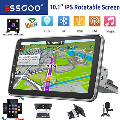 #ad Rotatable 10.1#x27;#x27; Android 12 Touch Screen Car Stereo Radio GPS WiFi Sat Nav CAM $111.09