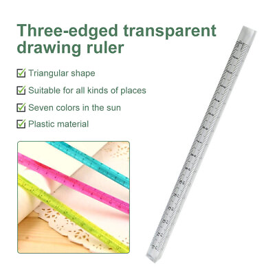 #ad 5X Transparent Triangular Straight Ruler Kawaii Tools Stationery Cartoon Drawing $7.59