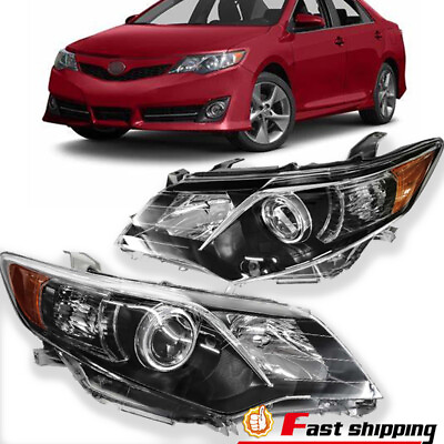 #ad Fit 2012 2013 2014 Toyota Camry Halogen Projector Headlights Assembly Leftamp;Right $77.99