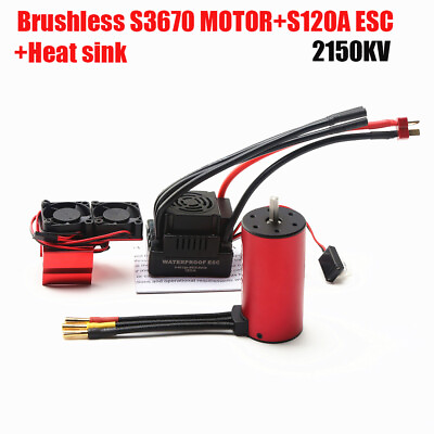 #ad S3670 2150KV Brushless Motor Sensorless Waterproof Motor and 120A Brushless G0D9 $56.40