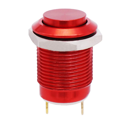 #ad 12Mm 1 2quot; Waterproof Red Metal Shell Momentary Raised Top Push Button Switch DC $15.50