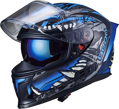 #ad Full Face Motorcycle Helmet Street Bike Helmet with Clearamp;Tinted Visors and Mul $184.99