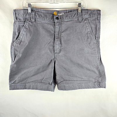 #ad Carhartt Shorts Mens 38x6 Grey Rugged Cargo Workwear Stretch Relaxed Fit Street $18.93
