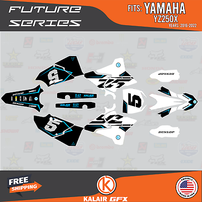 #ad Graphics Kit for Yamaha YZ250X 2016 2022 Future orig CYAN $124.99