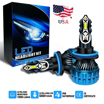 #ad LED Headlight Bulbs Kit H11 H8 H9 High Low beam CSP LED Super Bright Bulbs $24.90
