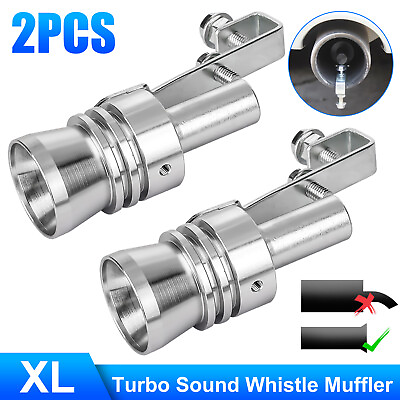 #ad #ad 2X Universal Turbo Sound Exhaust Muffler Pipe Whistle Car Oversized Roar Maker $11.98