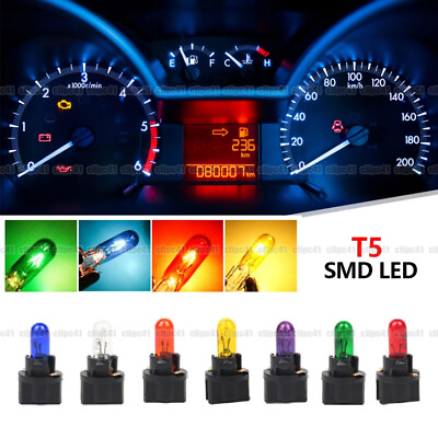 #ad 10Pcs T5 SMD LED Instrument Gauge Dash Light Car Interior Indicator Lamp Bulbs $9.50