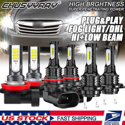 #ad For Subaru Outback 2010 2014 6X LED Headlight High amp; Low Fog Bulbs Combo 6000K $37.69