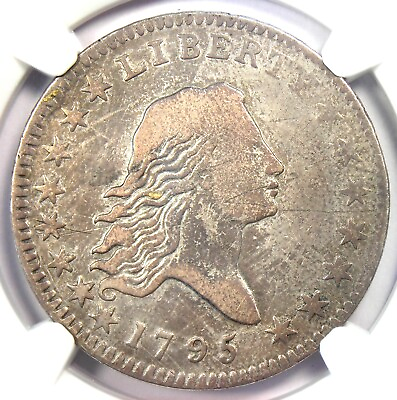 #ad 1795 Flowing Hair Half Dollar 50C Coin O 107a R5 NGC Fine Detail Rare Date $2455.75
