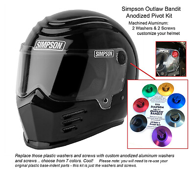 Simpson Outlaw Bandit 2017 Helmet Shield Pivot Kit Anodized Aluminum 99011 $21.99