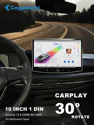 #ad 10 Inch 1 Din Android Car Radio Multimedia Player Knob Carplay GPS Touch Screen $197.34