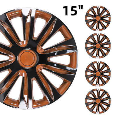 #ad 15quot; Set Of 4 Universal Wheel Rim Cover Hubcaps Snap On Car Truck SUV To R15 Tire $46.99