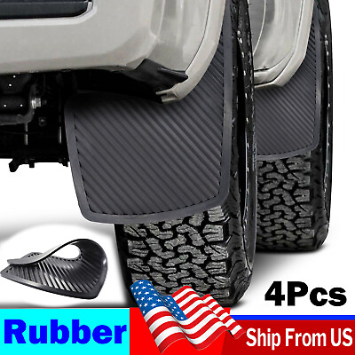 #ad 4Pcs Universal Rubber Mud Flaps Splash Guards Mudguards Front Rear Racing Rally $19.84