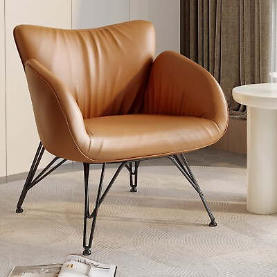 #ad Modern Leather Accent Chair Armchair w Steel Frame Living Room Single Chair $94.50