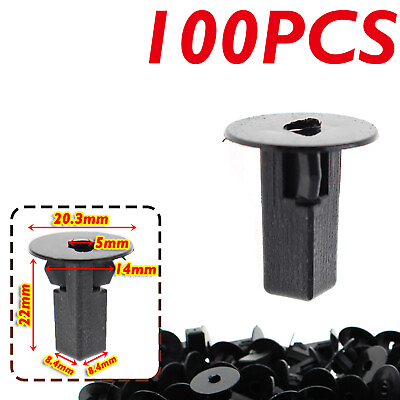 #ad 100 pcs Hole Car Plastic Rivet Door Trim Retainer Clips 9mm For Honda Mitsubishi $6.99