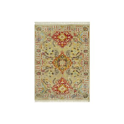 #ad 2#x27;1quot;x3#x27;1quot; Beige Wool and Silk Sunset Rosettes Hand Knotted Oriental Rug R90523 $393.30