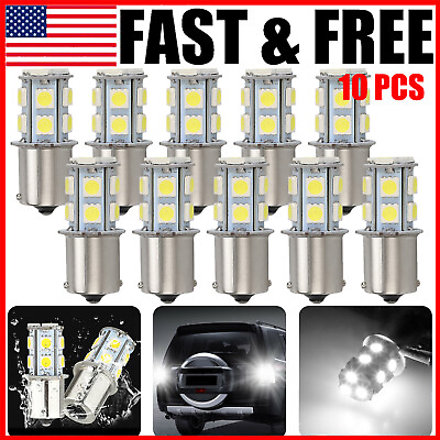 #ad 10 PCS 6000K LED Car Bulbs 1156 1141 13 SMD White White LED Stop Reverse Lights $9.35