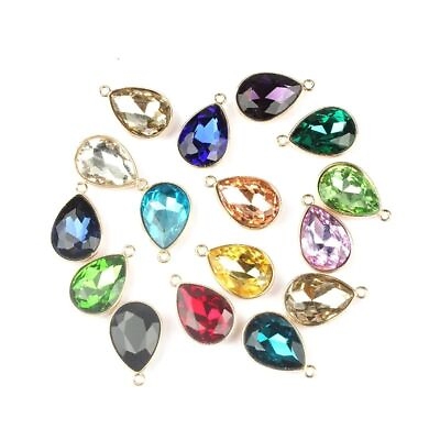 #ad Multicolor Waterdrop Crystal Pendant Charms Diy Necklace Earrings Bracelet Charm $15.66