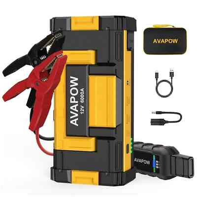 #ad AVAPOW W68 6000A Car Battery Jump Starter for All Gas or up to 12L Diesel . $160.00