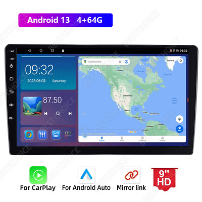 #ad 464GB 9 Inch 2 DIN Car Stereo Radio Android 13 Carplay GPS Navi BT WIFI IPS $64.89