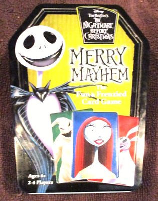 #ad Disney Tim Burton Nightmare Before Christmas MERRY MAYHEM Card Game Coffin Tin $13.00