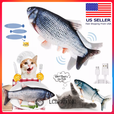 Floppy Moving Fish Cat Toy Realistic Interactive Dancing Wiggle Catnip Toy Gift $7.55
