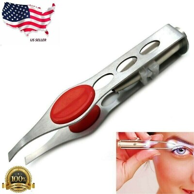 #ad Portable Tweezer With LED Light Hair Removal Eyebrow Beauty Make Up Tools $3.99