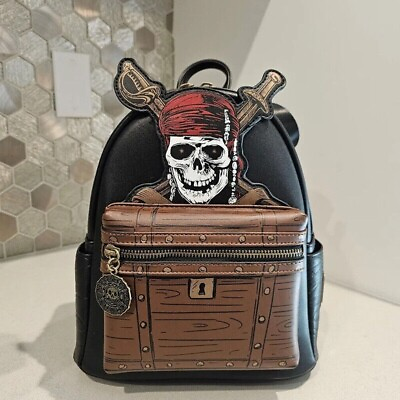 #ad Pirates skull.Loungefly Mini Backpack Jack Sparrow shoulder bag backpack unisex $68.99