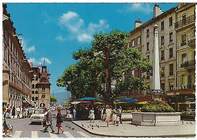 #ad Geneva Switzerland Vintage Postcard Molard Place Place du Molard $4.49