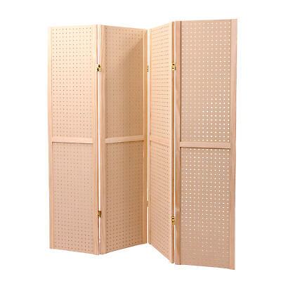 #ad 5 Foot 4 Panel Pegboard Display Portable Craft Show Jewelry Display $87.99