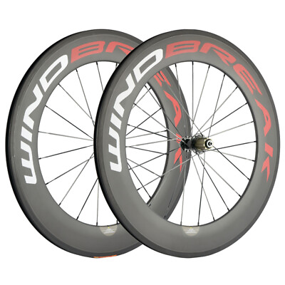 #ad 38 50 60 88mm Carbon wheelset 700C Clincher Windbreak Road Bike Basalt Braking $198.00