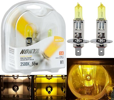 #ad Nokya 2500K Yellow H1 Nok7617 55W Two Bulbs Fog Light Replacement Plug Play Lamp $22.80