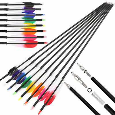 28quot; 30quot; 31quot; Carbon Arrow 5#x27;#x27; Feather SP500 Archery Recurve Compound Bow Hunting GBP 19.99