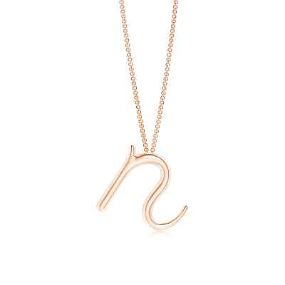 #ad Lowercase quot;Nquot; Initial Pendant in Rose Gold $224.10