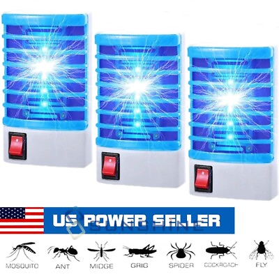 #ad #ad 3 Electric Mosquito Killer Lamp Bug Insect Zapper Night Light LED Repellent Trap $12.99