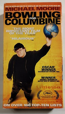 #ad #ad Bowling for Columbine VHS Video Tape Michael Moore Gun Control Documentary NRA $7.95