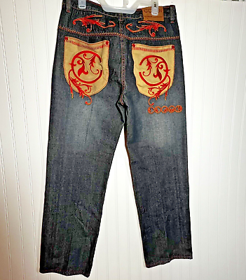 #ad COOGI Jeans Embroidered Red Design Vintage 34 X 34 NWOT $110.00