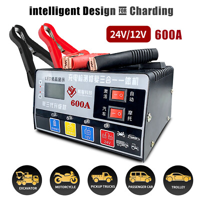 Car Battery Charger 600A 12V 24V Heavy Duty Smart Automatic Pulse Repair Trickle $43.99