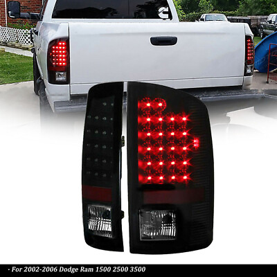 #ad Smoked Black LED Tail Light Lamp Pair Fit For 2002 2006 Dodge Ram 1500 2500 3500 $80.78