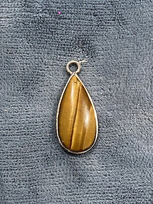 #ad Sterling Silver 925 Tigers Eye Charm Pendant $19.99