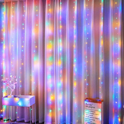 #ad Curtain Garland LED Fairy String Lights Festival Christmas Decoration Holiday Li $51.95