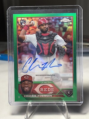 #ad 2023 TOPPS CHROME UPDATE CHUCKIE ROBINSON ROOKIE AUTO GREEN REFRACTOR # 99 $15.00
