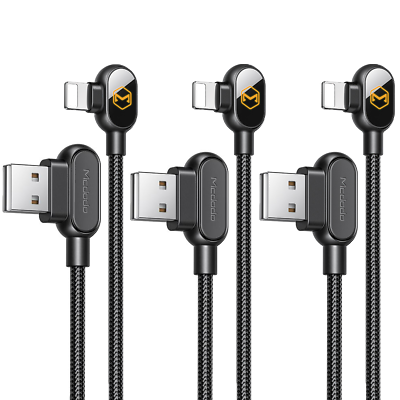 #ad 3 Pack Mcdodo For iPhone 12 Pro 11 X 8 7 USB SYNC Charger 90 degree Cable Data $19.99