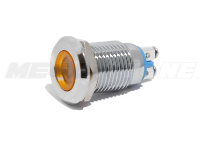 #ad 12mm Amber 12V LED Metal Indicator Light Waterproof Screw Terminal USA SELLER $4.49
