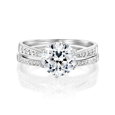 #ad 1 1 3 CT Elegant Diamond Engagement Ring Set Round F VS2 14K White Gold $1835.10