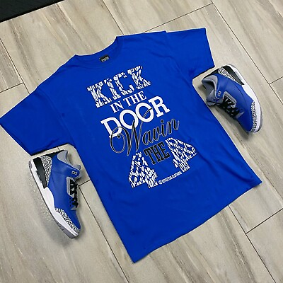 #ad Tee to match Air Jordan Retro 3 Varsity Blue Royal Cement Sneakers. KICK Tee $26.25
